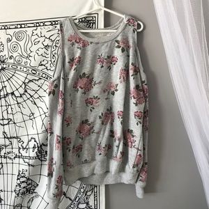 Floral cold shoulder sweatshirt